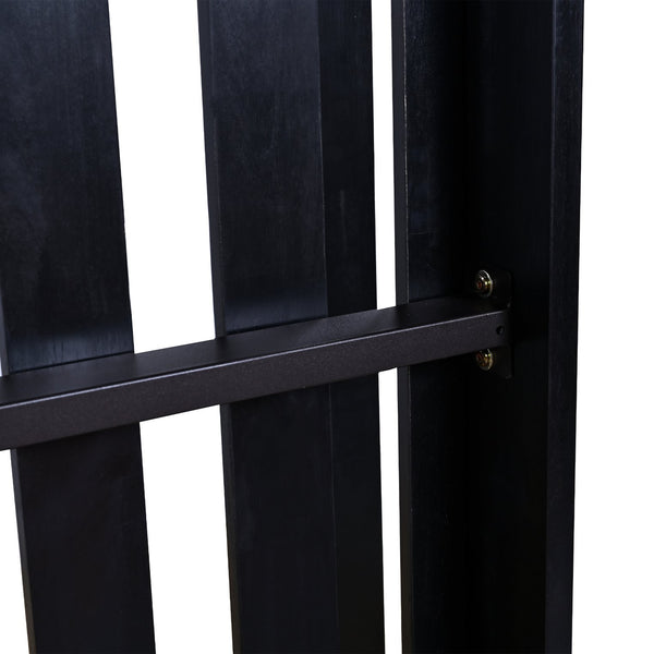 English Elm TOPMAX Twin Size Porch Swing Bed Crafted from Durable Acacia Wood with 400lb Capacity and Hemp Ropes Black N717P210135B