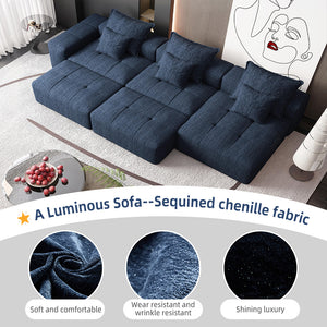 English Elm Modern Oversized Modular Sectional Sofa In Sparkling Chenille - Customizable 6-Piece Design & Pillows W1885S00075