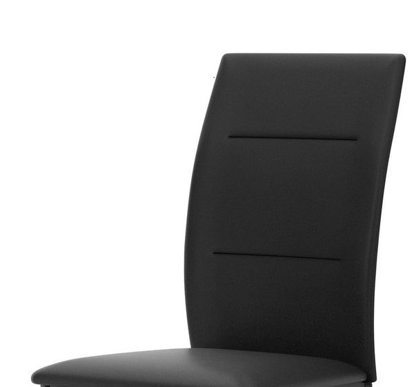 English Elm Contemporary Wood Frame Side Chairs Set of 2 with Durable PU Upholstery, Elegant Dining Accent Black 25 L x 20 W x 9 H B2741P339256