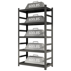English Elm 87 Inch Five Shelf Heavy Duty Metal Storage Rack for Garage Basement Tool Room W1831P332027