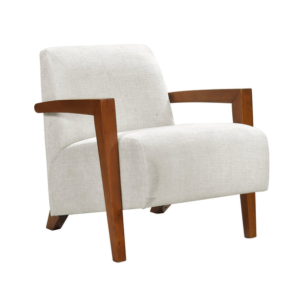 English Elm Ultra-Modern Mid-Century Chenille Armchair with Chestnut Solid Wood Frame, Dacron Foam Comfort, Stylish Seating for Living Room Beige 30.25 L x 28.75 W x 17.25 H B011P308548