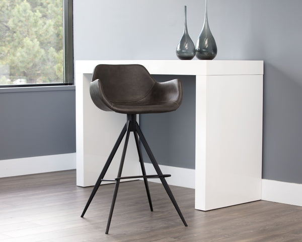Sunpan OWEN Swivel Barstool in Town Grey - Industrial-Modern Comfort for Kitchen, Bar & Dining Spaces 103246