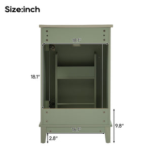 English Elm 20 Inch Modern Small Bathroom Vanity Cabinet With Ceramic Basin, Space-Saving Storage & Soft-Close Door Green N729P170386F