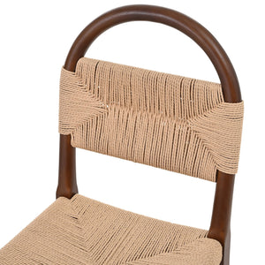 English Elm Modern Handwoven Paper Cord Dining Chairs Rubberwood Frame Set of 2 for Kitchen N762P368575D