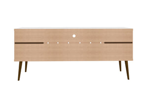 English Elm Bradley 63" White Tv Stand - Modern Mid-Century Design With Storage & Cable Management Solutions B365P398365