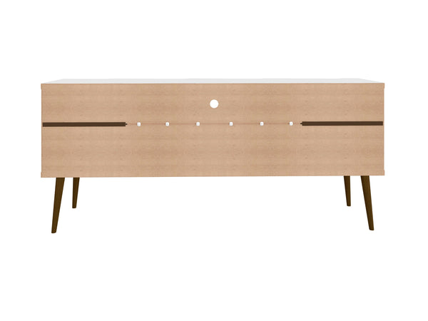 English Elm Bradley 63" White Tv Stand - Modern Mid-Century Design With Storage & Cable Management Solutions B365P398365