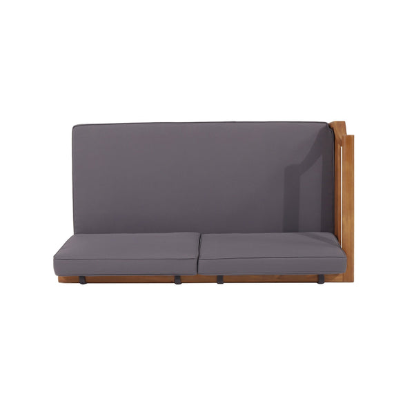 English Elm Aston Outdoor 4 Piece Acacia Wood Chat Set with Mid Century Slat Panel Design 72996.00-72997.00-74099.00DGRY