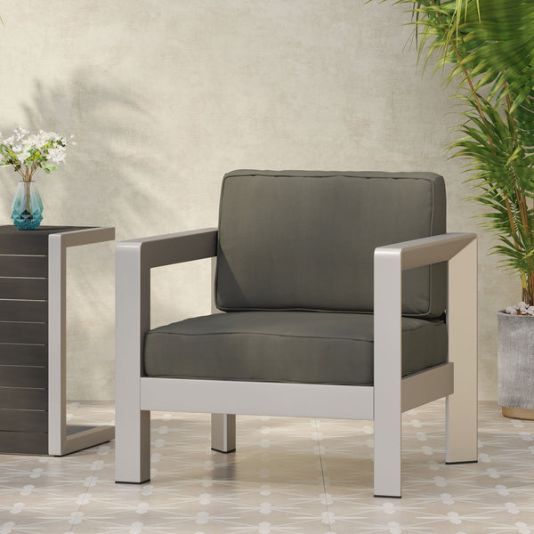 English Elm Christopher Knight Home® - AVIARA Aluminum Club Chair with Deep Seating and Low-Profile Design, Durable 400 lb Capacity, Compact Natural 64077.00