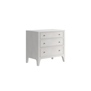 Mezzanine Nightstand - Vintage-Inspired Elegance with Three Drawers in Dove Gray Finish & Nickel Hardware