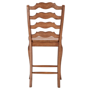 Homelegance By Top-Line Juliette French Ladder Back Wood Counter Height Chairs (Set of 2) Oak Rubberwood
