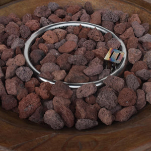 English Elm Round Mgo Concrete Outdoor Fire Pit 40000 Btu Propane Patio Gathering Centerpiece 62229.00DBRN-40K