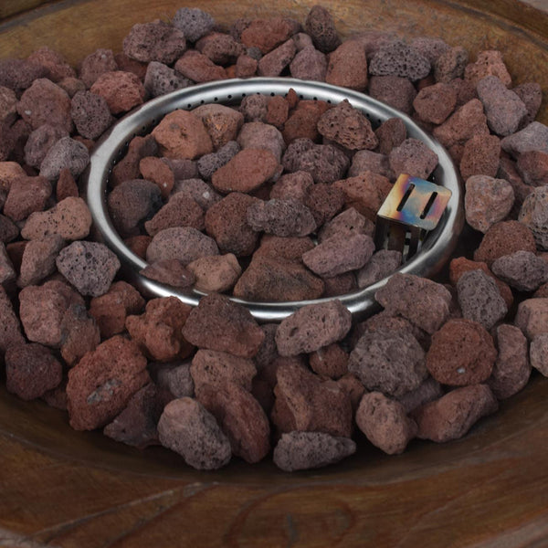 English Elm Round Mgo Concrete Outdoor Fire Pit 40000 Btu Propane Patio Gathering Centerpiece 62229.00DBRN-40K
