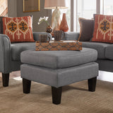 Homelegance By Top-Line Huntley Modern Ottoman Grey Solid Wood