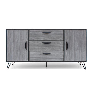English Elm Christopher Knight Home® - MULTI Function Cabinet with Gray Oak Finish, Spacious 59.25"W Storage, Iron Legs, Modern Design 61168.00