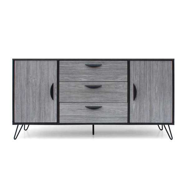 English Elm Christopher Knight Home® - MULTI Function Cabinet with Gray Oak Finish, Spacious 59.25"W Storage, Iron Legs, Modern Design 61168.00