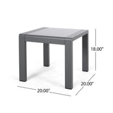 Christopher Knight Home® - Noble House - Cape Coral Outdoor Aluminum Side Table with Glass Top