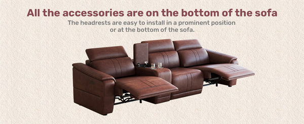 English Elm Power Reclining Loveseat with Faux Leather Upholstery Usb Ports and Storage Console W3795S00016