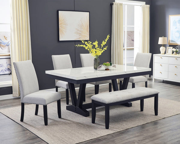 English Elm Modern Modern Look 2pc Light Gray Fabric Side Chairs with Full Back, Nailhead Trim, Ergonomic Dining Accent B011P228162
