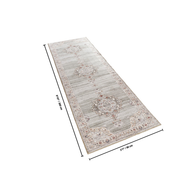 English Elm Majestic Medallion Runner Rug Traditional Polyester Low Pile Entryway Hallway Accent B186P428871