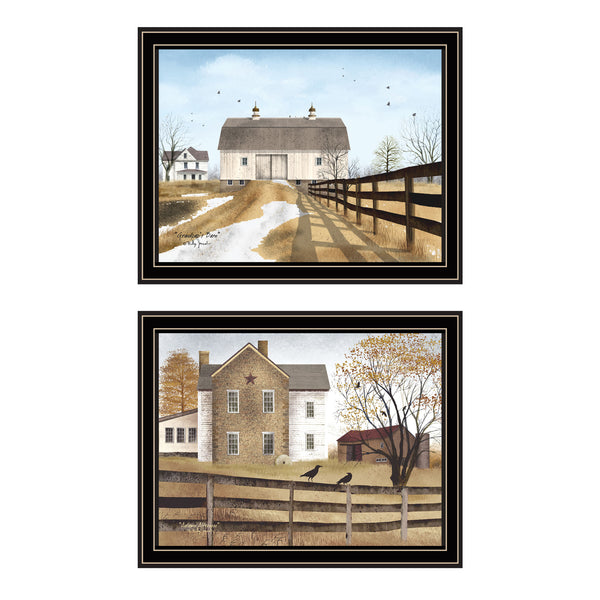 English Elm Trendy Decor 4u Billy Jacobs Rural Barn Framed Art Set Farmhouse Living Room B067P254079