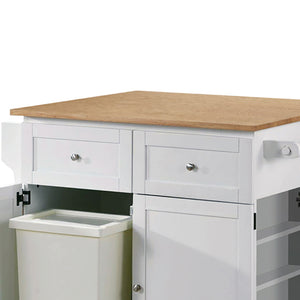 English Elm Silvain White Kitchen Cart with Drawers, Cabinets, Towel Racks & Hidden Side Spice Rack for Storage B062P340743
