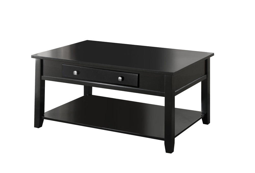 English Elm Malachi Black Lift-Top Coffee Table with Hidden Storage, Open Shelf & Faux Drawer Accent, Durable Finish B2726P263090