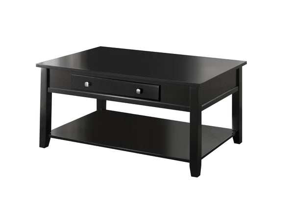 English Elm Malachi Black Lift-Top Coffee Table with Hidden Storage, Open Shelf & Faux Drawer Accent, Durable Finish B2726P263090