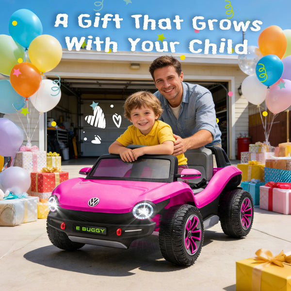 English Elm 12v Licensed Volkswagen Beetle Ride on Car with Remote Control and Suspension for Kids Pink W1578P416240
