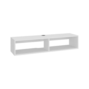 English Elm Entertainment Shelley Floating Wall Mounted Unit Open Shelves White Modern Living Room B092P474491