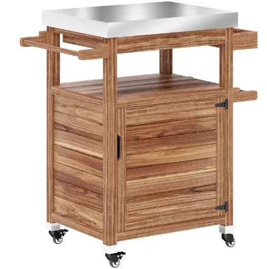 English Elm Multi-purpose Metal Garden Tool Rack Three Tier Corner Storage for Shed or Garage T3971P425315