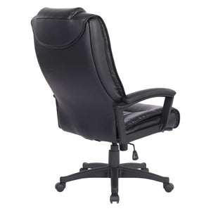 OSP Home Furnishings High Back Bonded Leather Office Chair with Lumbar Support and Ergonomic Padded Seat Black EC5162-EC3