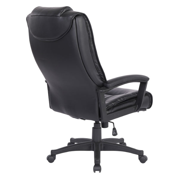 OSP Home Furnishings High Back Bonded Leather Office Chair with Lumbar Support and Ergonomic Padded Seat Black EC5162-EC3