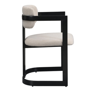 English Elm Christopher Knight Home® - Upholstered Dining Chairs Set of 2 with Iron Frame, Fabric Seat Cushions, Modern Compact Design Beige+Black N779P281141G