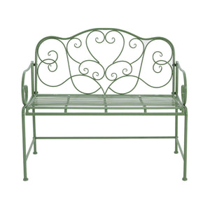 English Elm Christopher Knight Home® - Sunnydaze Iron Garden Bench with 41" Spacious Seating for Two, Timeless Elegant Outdoor Seating Design Matte Green N775P206861G