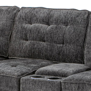 English Elm Oslo Gray Upholstered Sectional Sofa With Cup Holders | Spacious, Modern Comfort For Family Rooms B078S00593