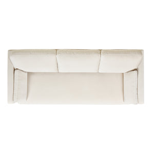 English Elm Jennifer Taylor Home - Knox 84" French Beige Performance Velvet Sofa - Modern Farmhouse Style, Family-Friendly Comfort B2719P238335