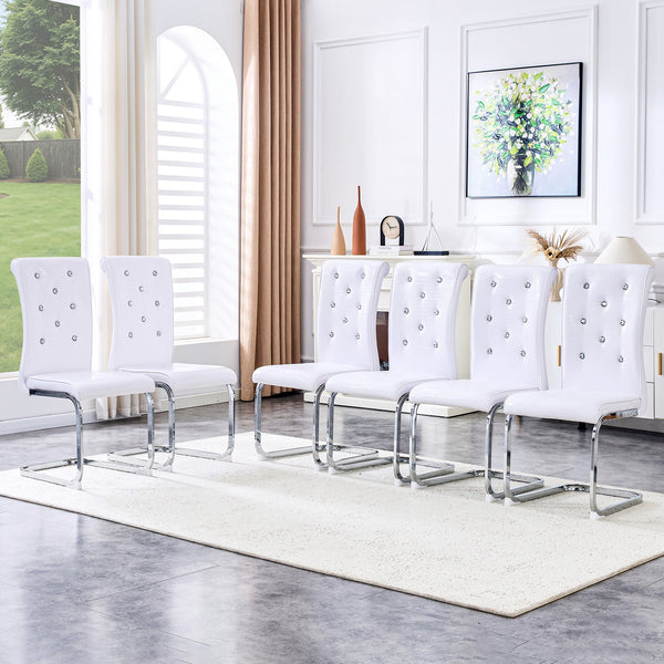 English Elm Set of 2 Glam Faux Alligator Pvc Dining Chairs with Crystal Buckle Bow Legs White W3875P371055