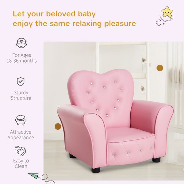 English Elm Qaba Kids Sofa - Stylish Pink Upholstered Toddler Couch With Diamond Tufting, Perfect For Playrooms! W2225P217362-GIGA