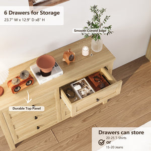 English Elm 3-Pieces Bedroom Set Full Size Farmhouse Platform Bed with Storage Headboard, Nightstand & Dresser Natural 46.25 L x 9.25 W x 9 H N733S369037M