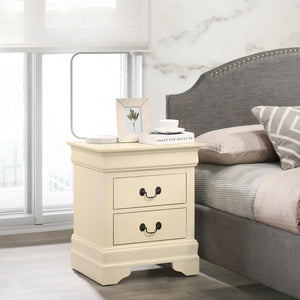 English Elm Classic Beige Nightstand Two-Drawer 24"H x 21"W x 16"D – Durable Particle Board, Warm Neutral Accent for Bedroom Decor B078107854