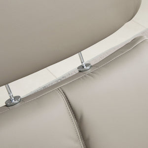 English Elm HOMCOM Modern Recliner Chair with Ottoman — 360° Swivel PU Leather, Bentwood Base, Adjustable Headrest W2225P229559