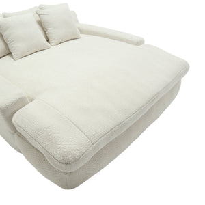 English Elm COOLMORE Chenille 2-seater lazy sofa with 5 back pillows, deep seat comfy lounge for living room comfort White W395P197923