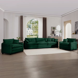 English Elm Luxurious Corduroy Sofa Set: Elegant 3-Seater & 2 Single Sofas For Stylish Living Rooms & Clubs W714S00806