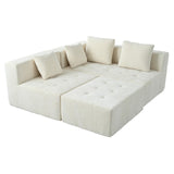 English Elm Modern Large Removable Modular Sofa, 3-Piece Set With Free Combination, Includes 4 Cushions, Ideal For Living Room, Bedroom, Apartment