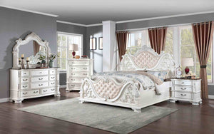 English Elm Traditional Marble Top Nightstand with Dovetail Drawers Cedar Lining Cherry Finish White B2741P436973