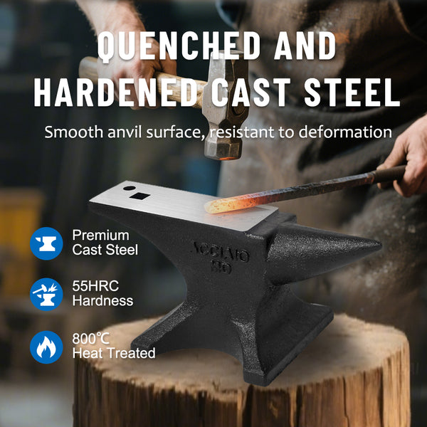 English Elm Single Horn Cast Steel Anvil 132lb Forge Tool for Bladesmithing and Metalwork W3213P453363