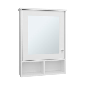English Elm Medicine Compact Wall Cabinet with Mirror Door, Engineered Wood Storage, Durable, Space-Saving Design White 34.65 L x 23.23 W x 4.72 H B097P250880