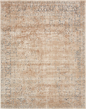 Unique Loom Chateau Jefferson Machine Made Border Rug Beige, Beige/Ivory/Light Brown/Blue 8' 0" x 10' 0"