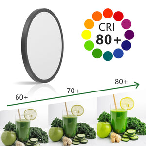 English Elm 6PK Ultra-Thin 12in Dimmable LED Flush Mount Ceiling Light 24W 2880LM 5-Color Temps IP42 Sealed Black W2312P375002