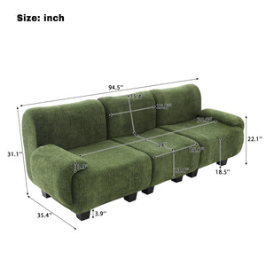 English Elm Oversized Chenille Chaise Lounge Deep Seat Sculptural Armrests Modern Living Room Retreat N763P326131F